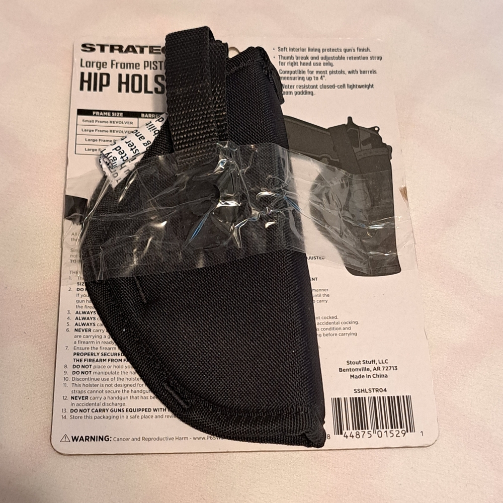 Hip Holster Right Hand Large Frame 4" Black NEW!
